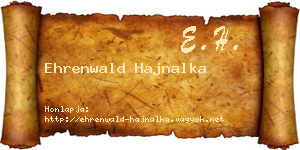 Ehrenwald Hajnalka névjegykártya
